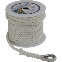 Sea Dog 301110100Wh1 Premium Twisted 3-Strand Nylon Anchor Line, 3/8