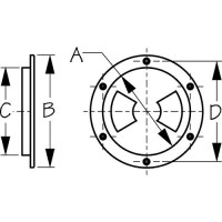 Seadog 3361571 Smooth Finish Quarter-Turn Deck Plate, Black,, A: 5-1/2