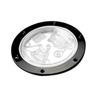 Sea-Dog 337146 Black Screw Out Deck Plate W/Clear Cover, 4-1/2