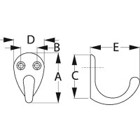 Sea-Dog 6715061 Single Coat Hook - Large, Brass - 671506-1 - 354-6715061F1