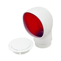 Seadog 7271453 Pvc Standard Profile Cowl Vent & Snap On Deck Plate, White With Red Interior - 727145-3 - 354-7271453F1