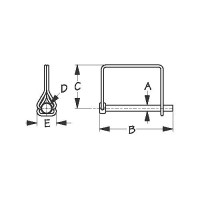 Galvanized Coupler Locking Pin - 751010-1 - 354-7510101F1