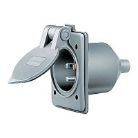 Hubbell Hbl61Cm64 Compact Gray Nylon Weatherproof Panel Mount Inlet - Hbl61Cm64 - 36-Hbl61Cm64F1