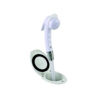 Scandvik 12107 Recessed Euro Sprayer Transom Shower White Handle, Cup And Cap With 6' White Nylon Hose - 12107P - 390-12107Pf1