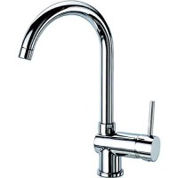Scandvik 70104 Chrome Plated Brass Nordic J-Spout Galley Mixer Faucet - 70104 - 390-70104F1