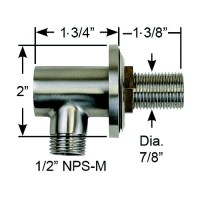 Scandvik 74165 Stainless Steel Bulkhead Elbow Connector, 1/2