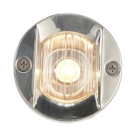 Seachoice Round Navigation Transom Light W/ Stainless Steel Flange, 3 In., Vertical Surface Mount - 5381 - 50-05381F1
