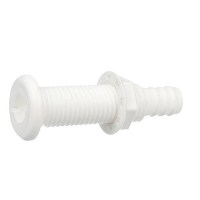 Seachoice Polypropylene Extra Long Thru-Hull Connector For 3/4 In. Id Hose, White Finish - 18161 - 50-18161F1