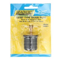Seachoice Twist-Turn 1.25 In. Marine Boat Brass Drain Plug W/ Neoprene Seal - 50-18861 - 50-18861F1