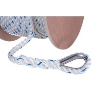 Premium 3-Strand Twisted Nylon Anchor Linewhite With Blue Tracer, 5/8