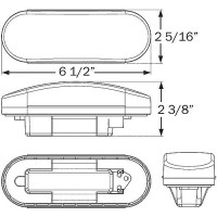 Seachoice 52931 3-Function Sealed Oval Flush-Mount Tail Light - St70Rksch - 50-52931F1