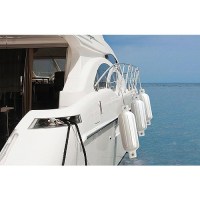 Seachoice 79031 Twin Eye Ribbed Fender, White, 8.5 X 27