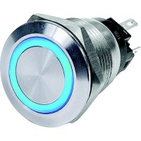 Blue Sea 4160 Push Button Led Ring Switch, Blue, Off-On - 4160-Bss - 661-4160F1
