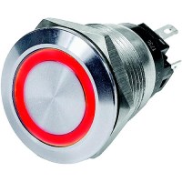 Blue Sea 4162 Push Button Led Ring Switch, Red, Off-On - 4162-Bss - 661-4162F1