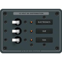Blue Sea Systems 8025 Traditional Metal Dc Circuit Breaker Panel - 3 Positions - 8025-Bss - 661-8025F1