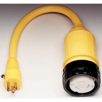 Marinco Standard Pigtail Adapter Dock Side Male 15A 125V Straight Blade With Locking Screw To Boat Side Female 50A 125V Locking With Sealing Collar System - 115A - 69-115Af1