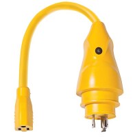 Marinco P30-15 Eel Pigtail Adapter Dock Side Male 30A 125V Locking To Boat Side Female 15A 125V Straight Blade - P30-15 - 69-P3015F1