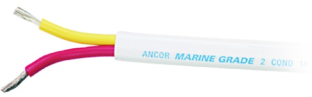 Ancor Marine Grade 124102 Tinned Duplex Safety Cable Red And Yellow With White Jacket, 10/2 Flat, 25' - 124102 - 639-124102F1