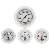 Sierra 69724P Arctic Series White Inboard 4 Set With Tachometer, Voltmeter, Oil Pressure & Water Temperature Gauges - 69724P - 11-69724Pf1