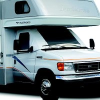 Adco 2523 Class C Deluxe Windshield Cover With Roll-Up Windows For Rv, White - 2523 - 104-2523F1