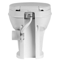 Voyager Plus Rv Toilet With Porcelain Bowl, White, Full Set Height, 17.86