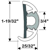 Taco V119960Wcm602 Suproflex Rub Rail Kit, Small, 60', White/Chrome - V11-9960Wcm60-2 - 236-V119960Wcm602F1