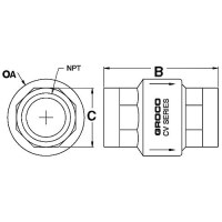 Groco Cv Bronze In-Line Check Valve - Cv-100 - 34-Cv100F1