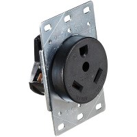 Rv Designer S971 Ac 30 Amp Receptacle In Plate, 30A / 125V, White - S971 - 350-S971F1