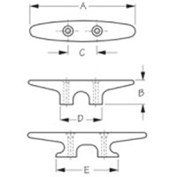 Seadog 0433401 Heavy Duty Nylon Cleat, Black, 1 Pr. - 043340-1 - 354-0433401F1