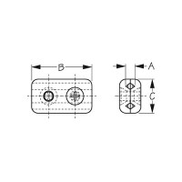 Chrome Plated Zinc Cable Clamp, Pair - 091852-1 - 354-0918521F1