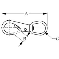 Sea-Dog 1461321 Swivel Eye Boat Snap, 3-7/8
