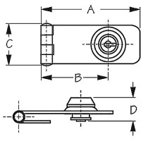 Sea-Dog 221155 Stainless Locking Hasp, 4-1/8