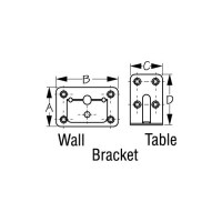 Seadog 221320 Table Bracket Kit | Includes (2) Wall Brackets & (2) Table Brackets - 221320-1 - 354-2213201F1