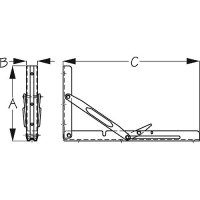 Seadog 221355 Heavy-Duty Folding Table Support Brackets, 1 Pr. - 221355-1 - 354-2213551F1
