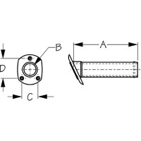 Flush Mount Rod Holder W/Cap - 325175-1 - 354-3251751F1