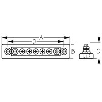 Sea-Dog Line 4267101 Screw Terminal Buss Bar, 5 Terminals - 426710-1 - 354-4267101F1