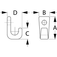 Lashing Hook 1-Hole Wht 5Pk - 671426-1 - 354-6714261F1