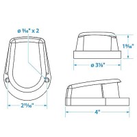 Seachoice Bow Light Marine Navigation, Horizontal Mount, Bi-Color, For Boats Under 39 Feet - 5011 - 50-05011F1