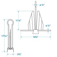 Seachoice 41630 Hot Dipped Galvanized Utility Anchor, Size 13E - 41630 - 50-41630F1