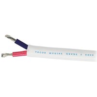 Ancor Marine Grade 121725 Tinned Duplex Cable Red And Black W/White Jacket, 16/2 250' - 121725 - 639-121725F1