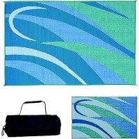 Ming'S Mark Reversible Mat, Graphic Blue/Green, 8' X 12' - Ga3-Blu/Grn - 672-Ga3Blugrnf1
