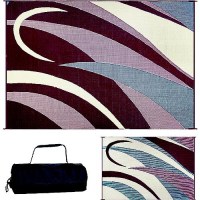 Ming'S Mark Reversible Mat, Graphic Burgundy/Beige, 8' X 20' - Gc5-Burg/Blk - 672-Gc5Burgblkf1