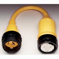 Marinco Standard Pigtail Adapter Dock Side Male 30A 125V Locking To Boat Side Female 50A 125/250V Locking With Sealing Collar System - 117A - 69-117Af1