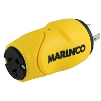 Marinco S30-15 (Old 81A) Straight Adapter Dock Side Male 30A/125V Locking To Boat Side Female 15 Or 20A 125V Straight Blade - S30-15 - 69-S3015F1